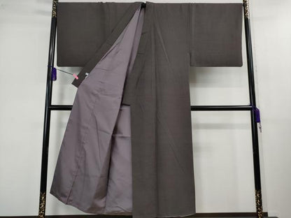 平和屋本店■極上　男性　Maru　Factory　丸山正　銀座もとじ　紬　キングサイズ　紅消鼠色地　逸品　DZAB1193kh5