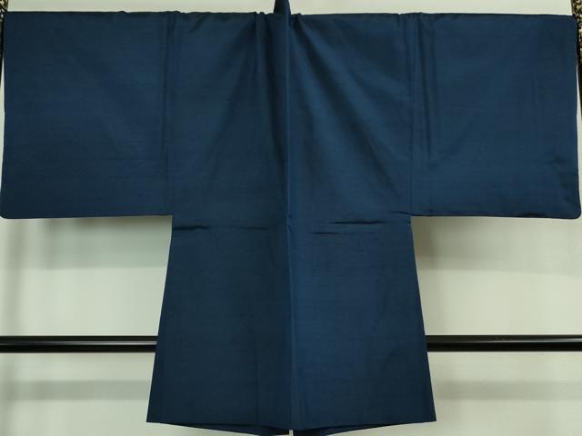 平和屋着物■極上　男性　紬　アンサンブル　キングサイズ　長羽織　色無地　留紺色　逸品　DZAB1194kh5
