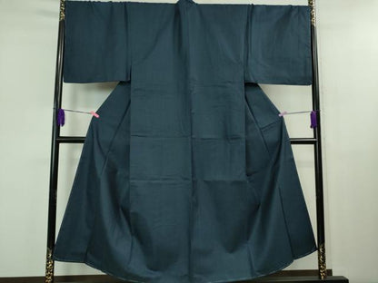 平和屋着物●極上 男性 お召 アンサンブル キングサイズ 100亀甲 濃藍色 逸品 未使用 DZAB1197kh5