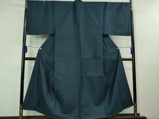 平和屋着物●極上 男性 お召 アンサンブル キングサイズ 100亀甲 濃藍色 逸品 未使用 DZAB1197kh5