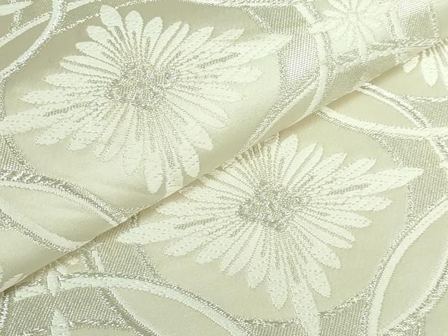 平和屋着物●極上 六通柄袋帯 唐織 花菱文 銀糸 逸品 DZAB1203kh5
