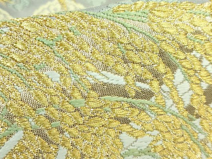 平和屋着物●極上 六通柄袋帯 唐織 御物稲穂文 大宮絹謹製 金糸 逸品 DZAB1208kh5