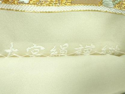 平和屋着物●極上 六通柄袋帯 唐織 御物稲穂文 大宮絹謹製 金糸 逸品 DZAB1208kh5