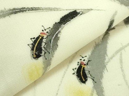 平和屋着物＊極上 夏物 九寸開き名古屋帯 手描き 蛍 金銀彩 逸品 未使用 DZAB1223kh5