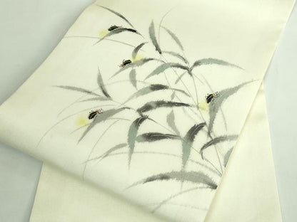 平和屋着物＊極上 夏物 九寸開き名古屋帯 手描き 蛍 金銀彩 逸品 未使用 DZAB1223kh5