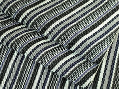 平和屋着物●極上 本場筑前博多織 八寸名古屋帯 斜線文 黒地 逸品 DZAB1236kh5