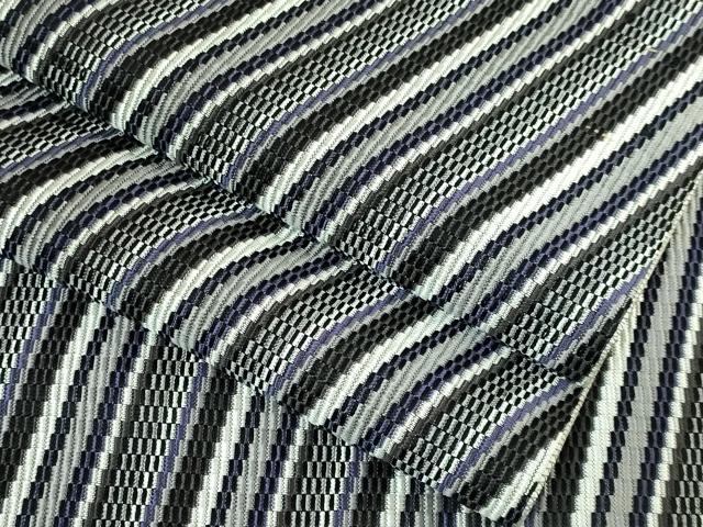 平和屋着物●極上 本場筑前博多織 八寸名古屋帯 斜線文 黒地 逸品 DZAB1236kh5