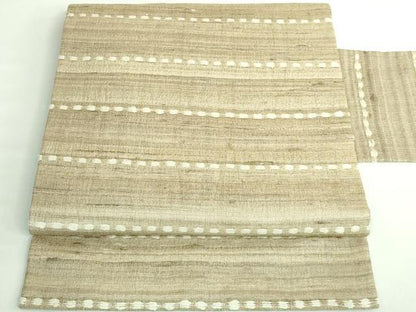 平和屋着物●極上 インド・アッサム 野蚕糸 手織 ムガシル 九寸名古屋帯 逸品 DZAB1237kh5
