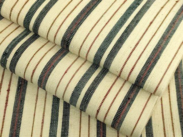 平和屋本店■極上　浦野理一　経節紬　九寸名古屋帯　縞　逸品　DZAB1249kh5