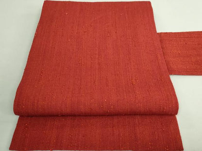 平和屋着物●極上 浦野理一 経節紬 九寸名古屋帯 栗梅色地 逸品 DZAB1269kh5