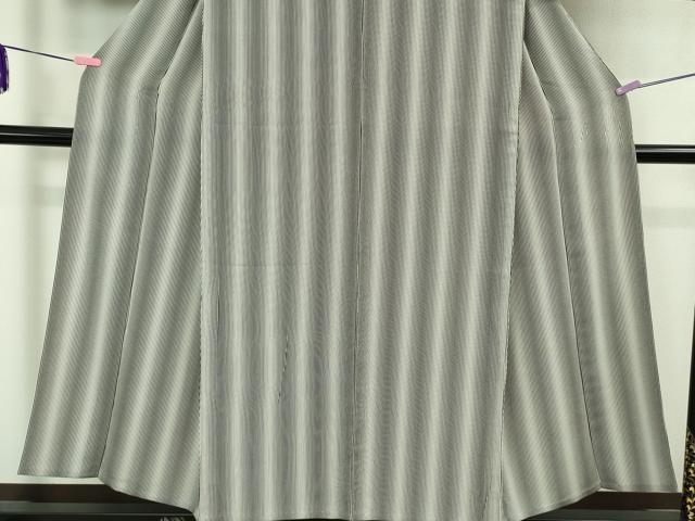 平和屋着物▽極上 小紋 単衣 古都残影 縞十選 変わり筋 瀧縞 黒×白 反端付き 逸品 DZAB1305kh5
