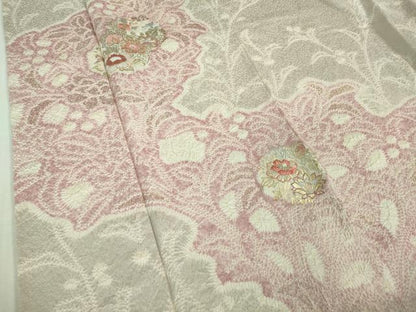 平和屋本店●極上 創業460年・千總 訪問着 刺繍 絞り 草花文 金彩 高島屋扱い 逸品 DZAB1307kh5