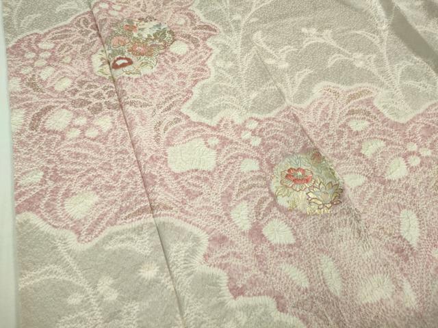 平和屋本店●極上 創業460年・千總 訪問着 刺繍 絞り 草花文 金彩 高島屋扱い 逸品 DZAB1307kh5