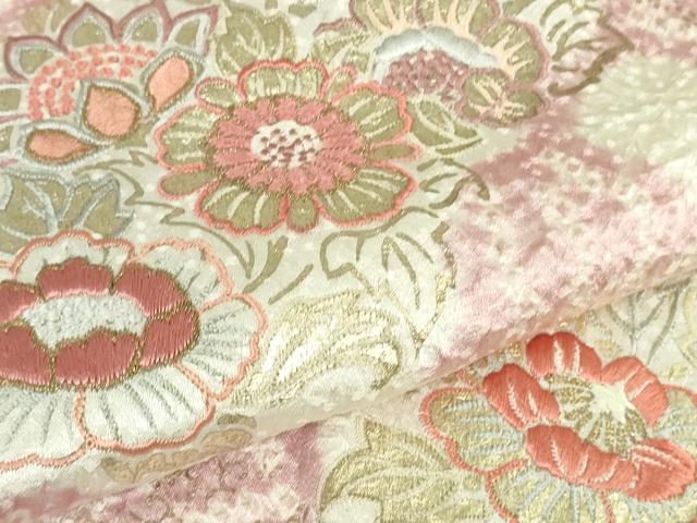 平和屋本店●極上 創業460年・千總 訪問着 刺繍 絞り 草花文 金彩 高島屋扱い 逸品 DZAB1307kh5