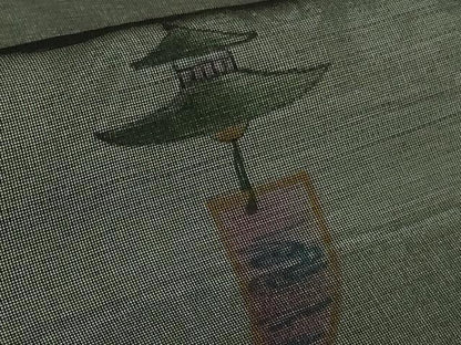 平和屋本店▽極上 訪問着 無双 紗袷 紗×絽 手描き 風鈴 金魚 黒地 逸品 DZAB1315kh5