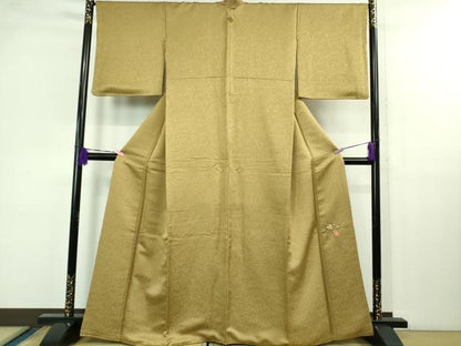 平和屋着物●極上 久保田一竹 幻の辻が花 小紋 辻が花地紋 桑染色地 金通し地 逸品 DZAB1316kh5