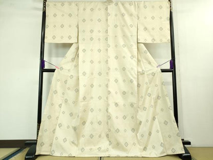 平和屋本店■極上　本場大島紬　白大島　9マルキ　菱文　逸品　DZAB1323kh5