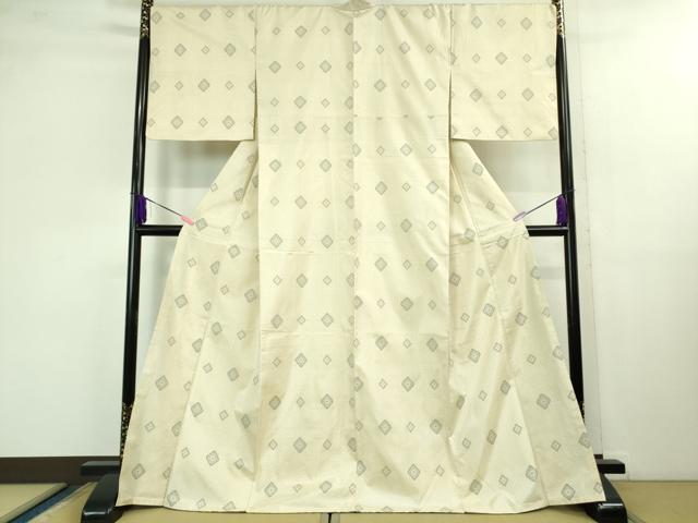 平和屋本店■極上　本場大島紬　白大島　9マルキ　菱文　逸品　DZAB1323kh5