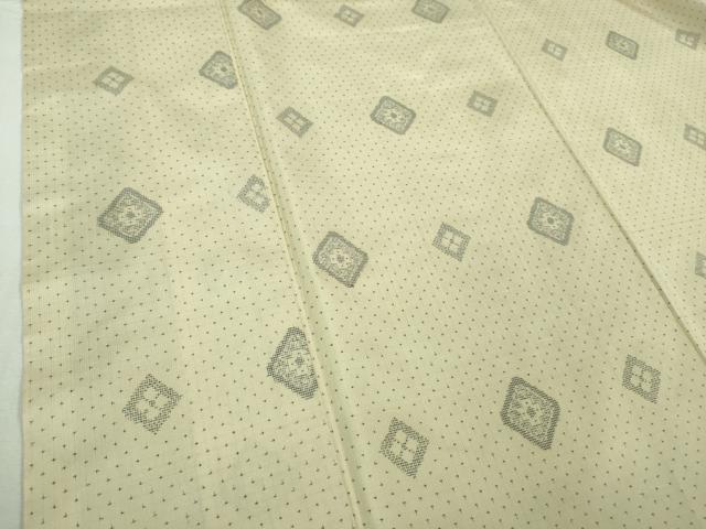平和屋本店■極上　本場大島紬　白大島　9マルキ　菱文　逸品　DZAB1323kh5