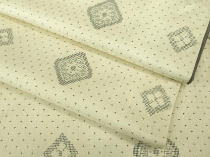 平和屋本店■極上　本場大島紬　白大島　9マルキ　菱文　逸品　DZAB1323kh5