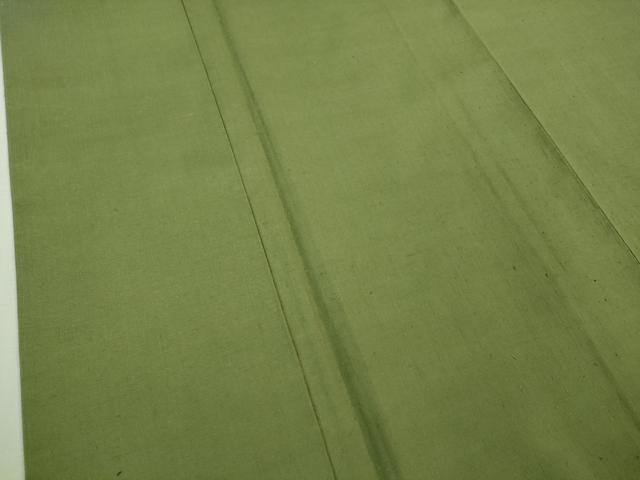 平和屋着物●極上　結城紬　色無地　柳茶色　逸品　DZAB1332kh5