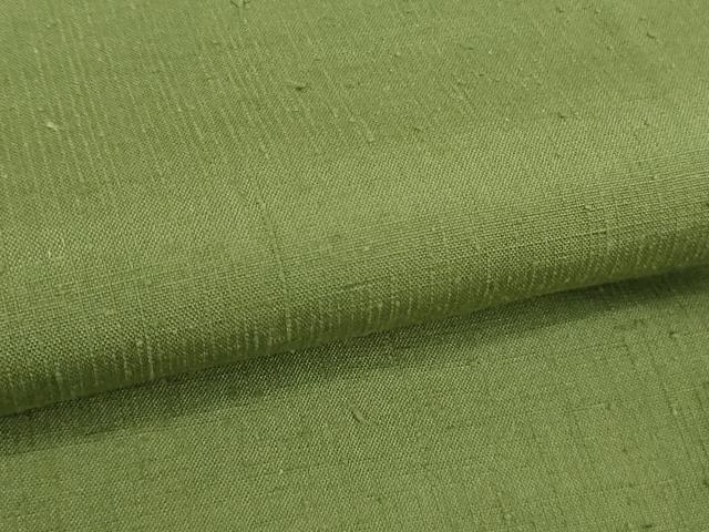 平和屋着物●極上　結城紬　色無地　柳茶色　逸品　DZAB1332kh5