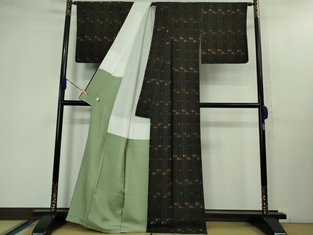 平和屋本店■極上　国指定重要無形文化財　本場久米島紬　神谷ミネ作　手織　草木染　泥染　証紙付き　逸品　DZAB1335kh5