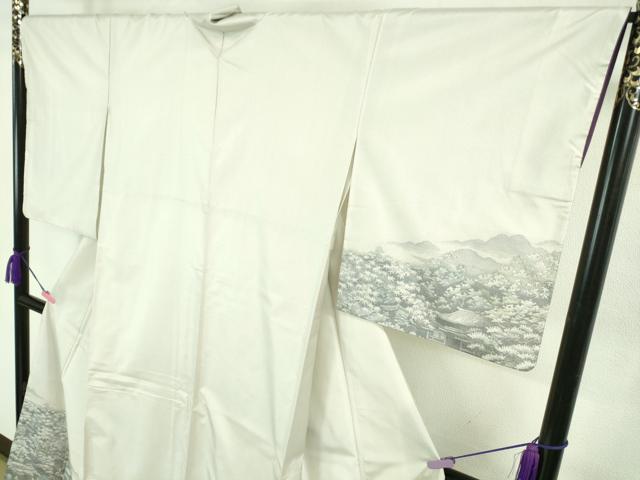 平和屋本店■極上　本場大島紬　白大島　風景文　逸品　DZAB1344kh5