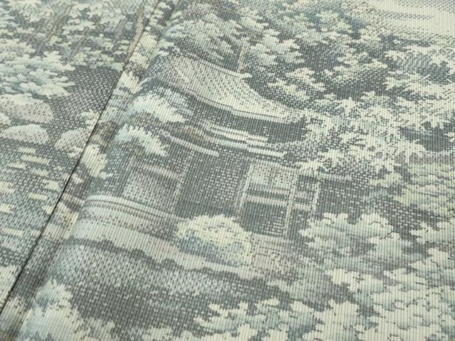 平和屋本店■極上　本場大島紬　白大島　風景文　逸品　DZAB1344kh5