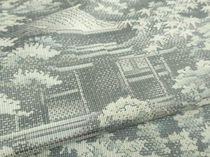 平和屋本店■極上　本場大島紬　白大島　風景文　逸品　DZAB1344kh5