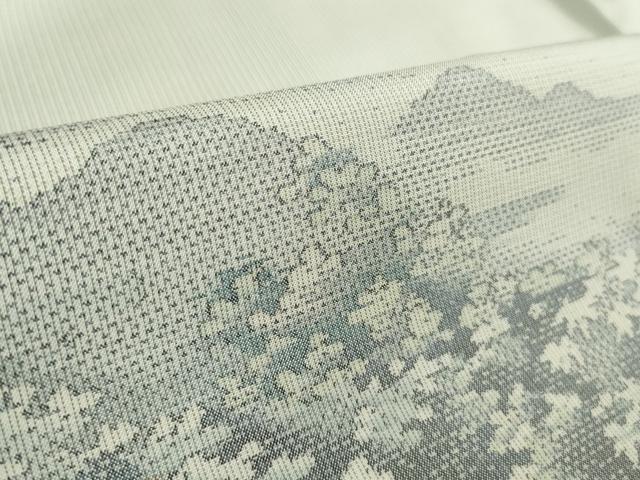 平和屋本店■極上　本場大島紬　白大島　風景文　逸品　DZAB1344kh5
