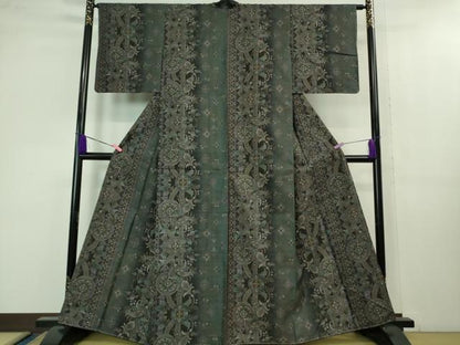平和屋着物●極上 本場大島紬 9マルキ 洋花文 逸品 未使用 DZAB1345kh5