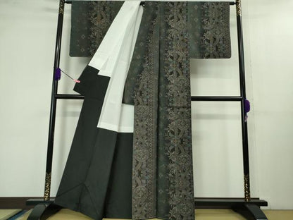平和屋着物●極上 本場大島紬 9マルキ 洋花文 逸品 未使用 DZAB1345kh5