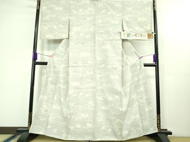 平和屋本店■極上　本場結城紬　重要無形文化財　100亀甲　草花文　証紙付き　逸品　未使用　DZAB1352kh5