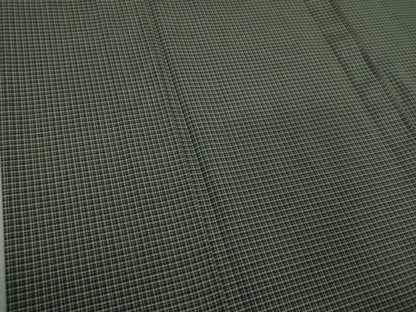 平和屋着物▽極上 西陣織 おしゃれ格子 紬 単衣 反端付き 逸品 DZAB1357kh5