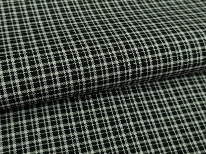 平和屋着物▽極上 紬 単衣 格子 黒×白 逸品 DZAB1358kh5
