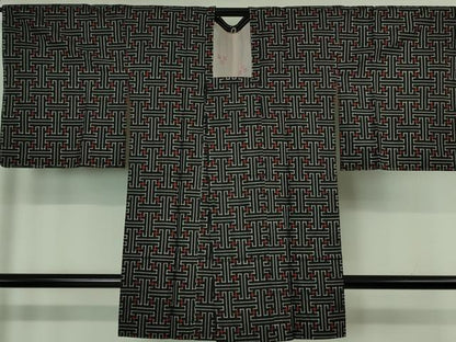 平和屋着物■希少 本場大島紬 龍郷絣 秋名バラ アンサンブル 道行コートセット 逸品 未使用 DZAB1359kh5