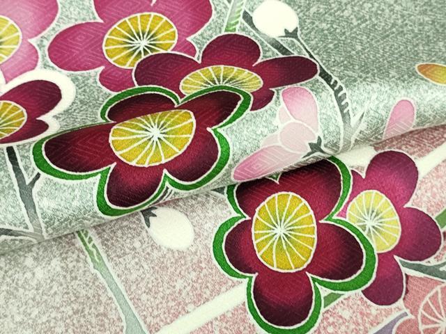 平和屋着物●希少 染織工芸作家 京手描友禅 田村信之 訪問着 枝梅 逸品 DZAB1361kh5