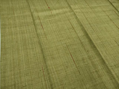 平和屋本店▽極上　浦野理一　経節紬　単衣　柳茶色地　逸品　DZAB1373kh5