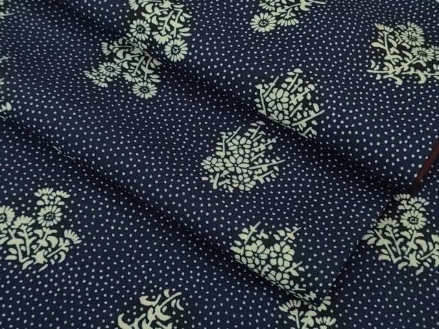 平和屋本店■極上　浦野理一　型染　小紋　草花文　逸品　DZAB1378kh5