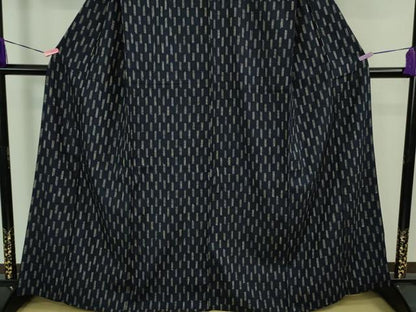 平和屋本店■極上　浦野理一　経節紬　背抜き仕立て　市松文様　逸品　DZAB1382kh5