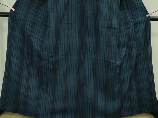 平和屋本店▽極上　浦野理一　経節紬　単衣　間道　逸品　DZAB1383kh5