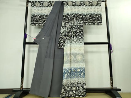 平和屋本店■極上　中国三大刺繍　スワトウ刺繍　汕頭刺繍　訪問着　正倉院更紗花文　暈し染め　金糸　まるやま扱い　逸品　DZAB1403kh5