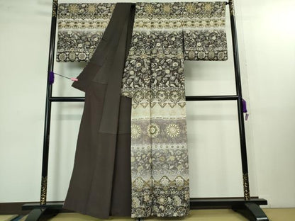 平和屋本店■極上　中国三大刺繍　スワトウ刺繍　汕頭刺繍　訪問着　正倉院更紗花文　暈し染め　金糸　逸品　DZAB1404kh5