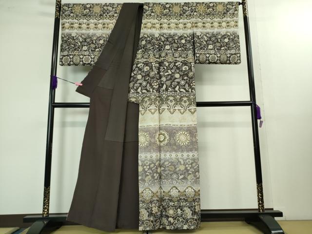 平和屋本店■極上　中国三大刺繍　スワトウ刺繍　汕頭刺繍　訪問着　正倉院更紗花文　暈し染め　金糸　逸品　DZAB1404kh5