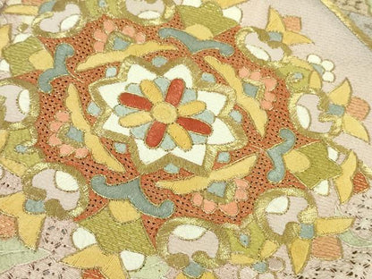 平和屋本店■極上　中国三大刺繍　スワトウ刺繍　汕頭刺繍　総刺繍　振袖　正倉院花文　暈し染め　金糸　逸品　DZAB1407kh5
