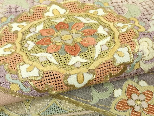 平和屋本店■極上　中国三大刺繍　スワトウ刺繍　汕頭刺繍　総刺繍　振袖　正倉院花文　暈し染め　金糸　逸品　DZAB1407kh5
