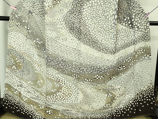 平和屋本店■極上　中国三大刺繍　相良刺繍　訪問着　襲絞り　暈し染め　金糸　銀通し地　逸品　未使用　DZAB1411kh5