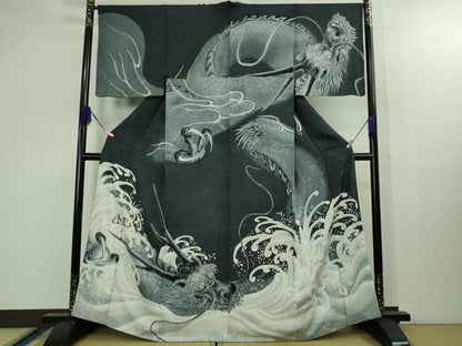 平和屋本店■極上　訪問着　手描き　龍　さが美扱い　逸品　DZAB1422kh5