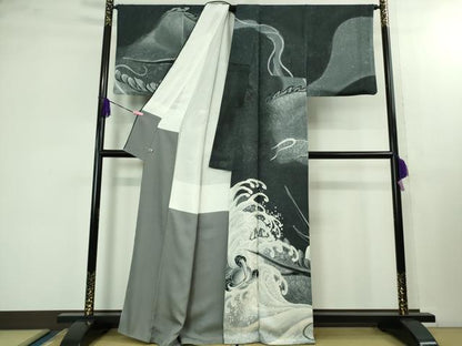 平和屋本店■極上　訪問着　手描き　龍　さが美扱い　逸品　DZAB1422kh5